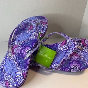 NWT Vera Bradley Lilac Tapestry Flip Flops - Large/9-10